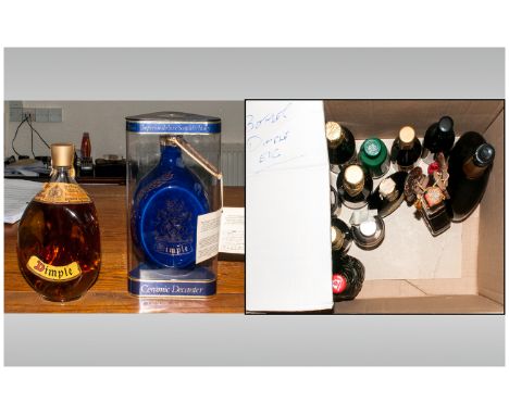 Dimple Superior Deluxe Scotch Whisky Ceramic Decanter. Unopened and in original packaging. Dimple Deluxe Scotch Whisky in gla
