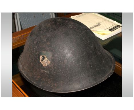 German WW2 Steel Helmet With Part Waffen SS Decal. Complete With Liner
