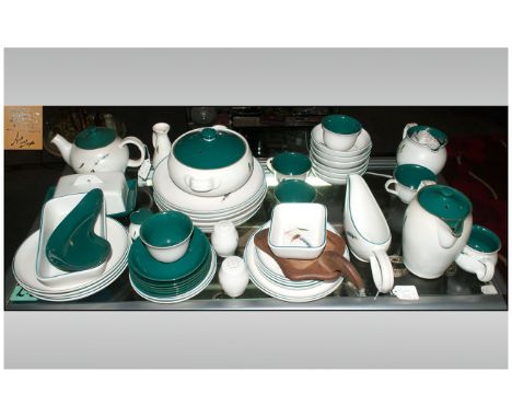 Denby Ware ( 45 ) Piece Dinner and Tea Service ' Greenwheat ' Pattern. Comprises 6 x 6 Inches Plates, 6 x Small Bowls, 6 x 8 