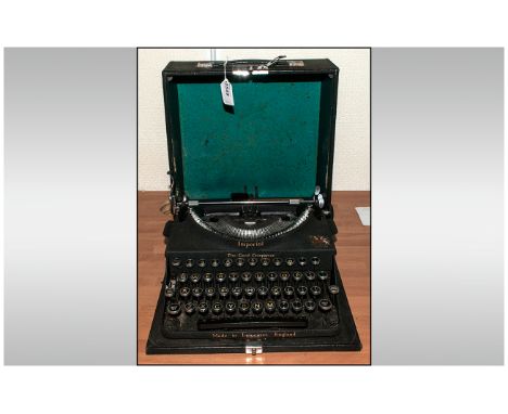 Vintage Imperial Portable Typewriter. Serial Number DG988. Appointment to George V. Complete with Case. Good Condition. 
