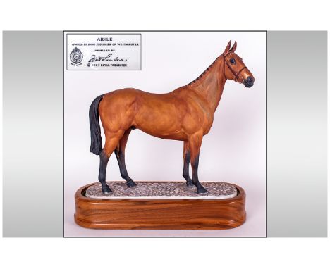 Royal Worcester Ltd Edition Porcelain Model Horse Figure of Arkle. Owned by Anne Duchess of Westminster, Sculpture by Doris L