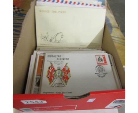 A box of mainly GB first day covers and an album of USA first day covers, 1980/90's.