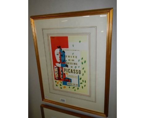 A Pablo Picasso (1881-1973) plate signed lithographic print 'Verve 29/30 1954', published in 1957.Frame 45 cm wide 56 cm high
