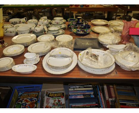 A royal Worcester gold 'Chantilly' pattern part dinner service, eight place settings, dinner, supper and side plates, soup pl