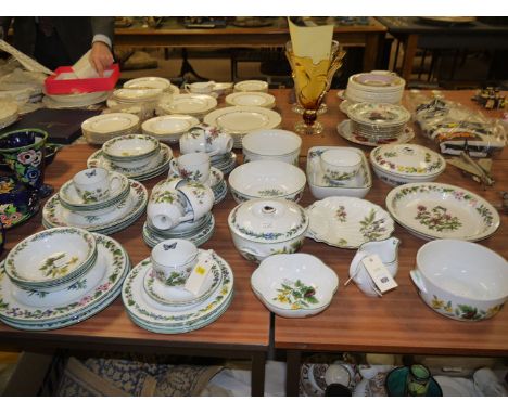 A modern Royal Worcester 'Worcester Herbs' pattern part dinner, tea and breakfast service, approximately nine place settings,