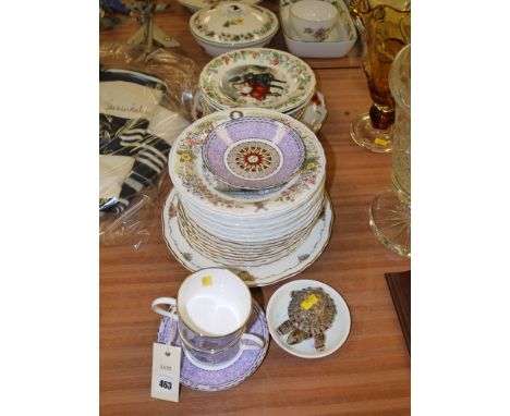 Three sets of collectors' plates, various; a pair of Wedgwood Millennium coffee cans and saucers; a Wade tortoise; etc.
