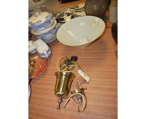 A reproduction glass rise and fall ceiling light fitting, with conical glass shade.
