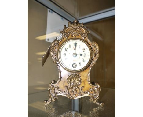 A 19th Century German walnut and brass mounted mantle clock, the movement inscribed 'Lenzkirch, No. 113038', complete with or