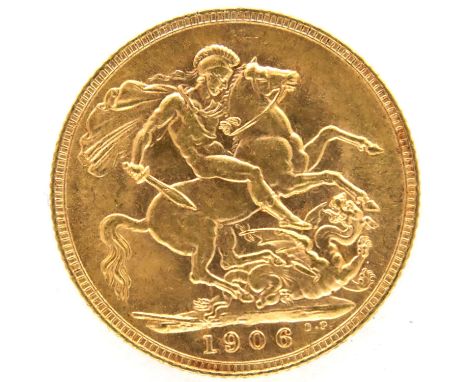 1906 gold sovereign of Edward VII. P&amp;P Group 1 (£14+VAT for the first lot and £1+VAT for subsequent lots) 