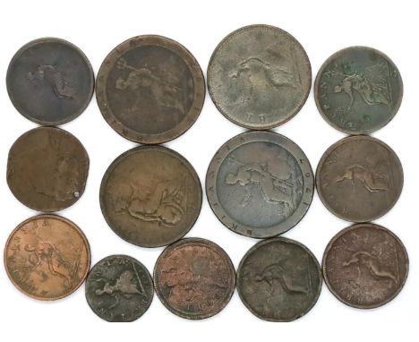 Early milled copper coinage, Farthings to Pennies - George 3rd, William etc. P&amp;P Group 1 (£14+VAT for the first lot and £