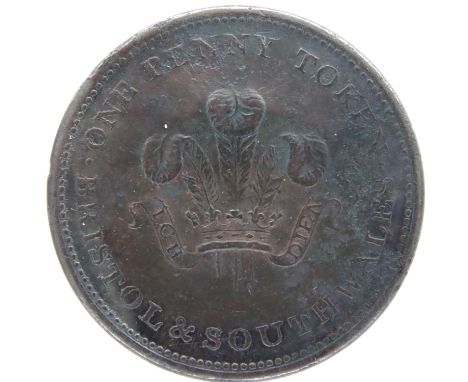 1811 Bristol / South Wales Penny token. P&amp;P Group 1 (£14+VAT for the first lot and £1+VAT for subsequent lots) 