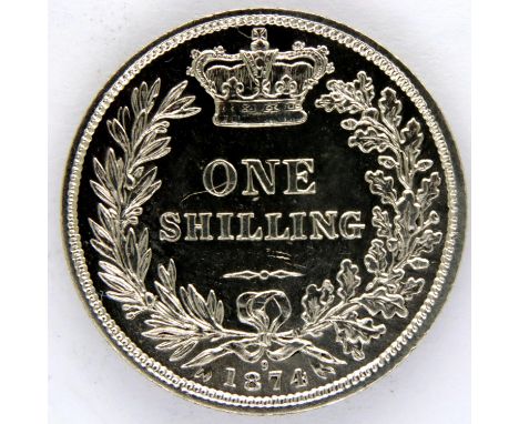 1874 Die 9 silver Shilling of Queen Victoria. P&amp;P Group 1 (£14+VAT for the first lot and £1+VAT for subsequent lots) 