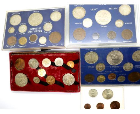 Five coin sets of George V, George VI and Elizabeth II. P&amp;P Group 2 (£18+VAT for the first lot and £3+VAT for subsequent 