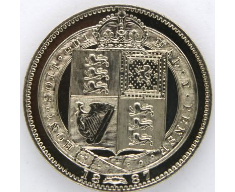 1887 silver Shilling of Queen Victoria. P&amp;P Group 1 (£14+VAT for the first lot and £1+VAT for subsequent lots) 