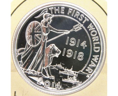 2014 UNC silver unopened Bullion First World War outbreak £20 coin. P&amp;P Group 1 (£14+VAT for the first lot and £1+VAT for