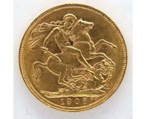 1905 gold sovereign of Edward VII. P&amp;P Group 1 (£14+VAT for the first lot and £1+VAT for subsequent lots) 