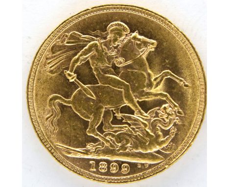 1899 gold sovereign of Queen Victoria. P&amp;P Group 1 (£14+VAT for the first lot and £1+VAT for subsequent lots) 