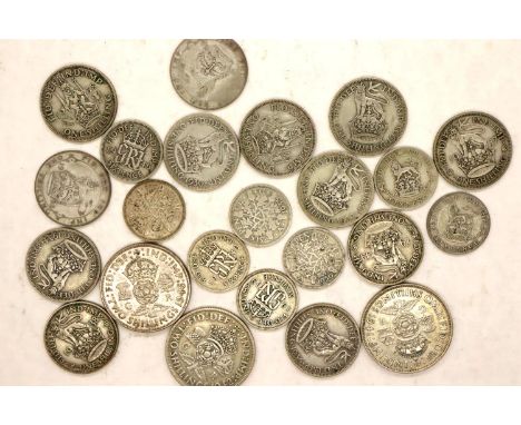 Mixed pre-1947 (50%) silver coins, combined 122g. P&amp;P Group 1 (£14+VAT for the first lot and £1+VAT for subsequent lots) 