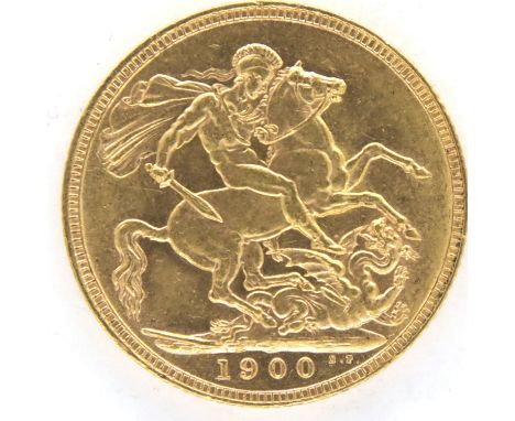 1900 gold sovereign of Queen Victoria. P&amp;P Group 1 (£14+VAT for the first lot and £1+VAT for subsequent lots) 