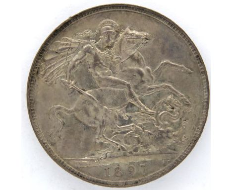 1897 silver Crown of Queen Victoria (LX). P&amp;P Group 1 (£14+VAT for the first lot and £1+VAT for subsequent lots) 