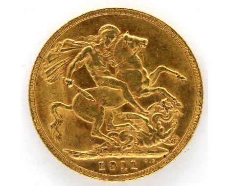 1911 gold sovereign of George V. P&amp;P Group 1 (£14+VAT for the first lot and £1+VAT for subsequent lots) 