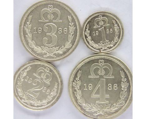 1936 silver Maundy coins; 1d-4d of Edward VIII. P&amp;P Group 1 (£14+VAT for the first lot and £1+VAT for subsequent lots) 