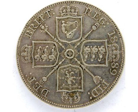 1889 Double Florin of Queen Victoria. P&amp;P Group 1 (£14+VAT for the first lot and £1+VAT for subsequent lots) 