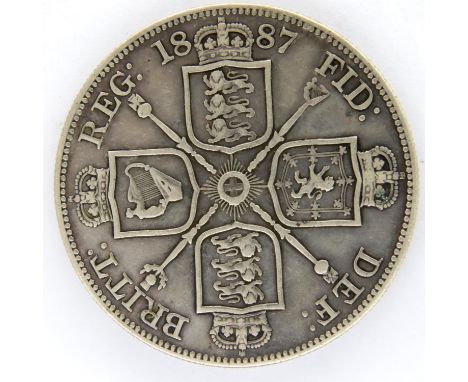 1887 Double Florin of Queen Victoria. P&amp;P Group 1 (£14+VAT for the first lot and £1+VAT for subsequent lots) 