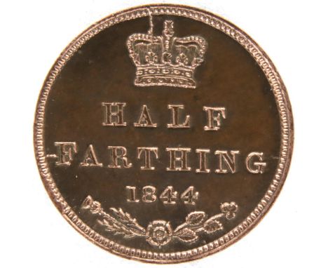1844 copper Half Farthing of Queen Victoria. P&amp;P Group 1 (£14+VAT for the first lot and £1+VAT for subsequent lots) 