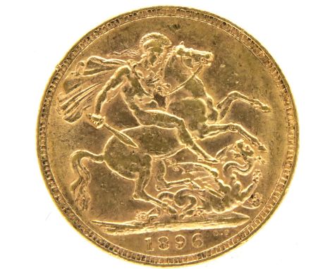 1896 gold sovereign of Queen Victoria. P&amp;P Group 1 (£14+VAT for the first lot and £1+VAT for subsequent lots) 