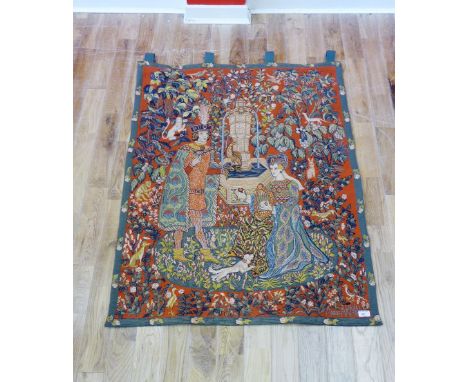 A contemporary French tapestry wall hanging panel 
