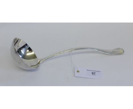 Edwardian silver rat tail ladle with maker's mark for George Maudsley Jackson and David Landsborough, London 1904, 32cm long 