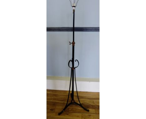 A cast iron standard lamp, 170cm high