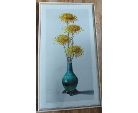 Chrysanthemums, a framed Tretchikoff print 52 x 100cm 