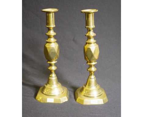 Pair of vintage brass candlesticks height 28cm approx