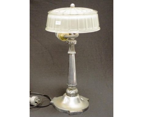 Art Deco electric chrome lamp height 39.5cm approx