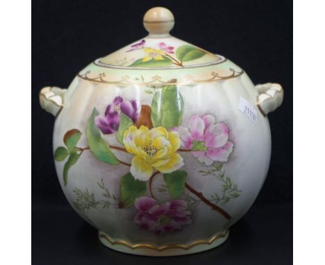 Antique Wilton &amp; Robinson Carlton Ware lidded jar or biscuit barrel, height approx 18cm, circa 1894