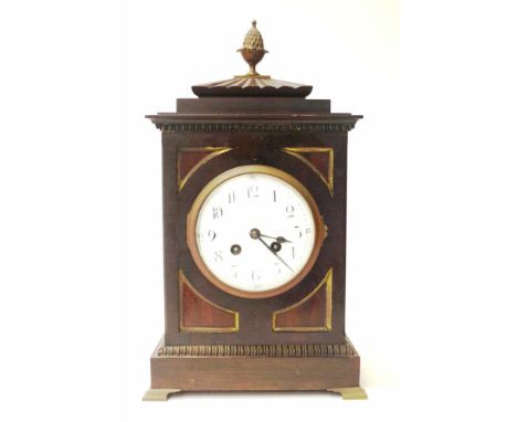 Good Georgian style mantle clock with French movement, Striking on a gong. Needs service. C:1900.