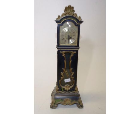 Schmidt Germany jewelled miniature longcase clock 8 day, height approx 33cm, as inspected