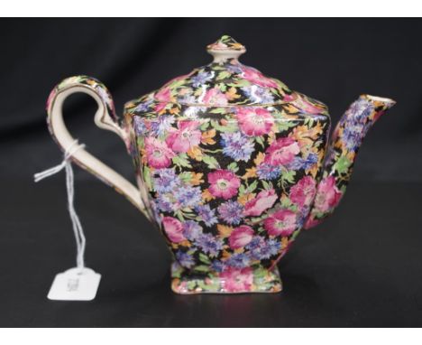 Royal Winton "Majestic" all over floral teapot