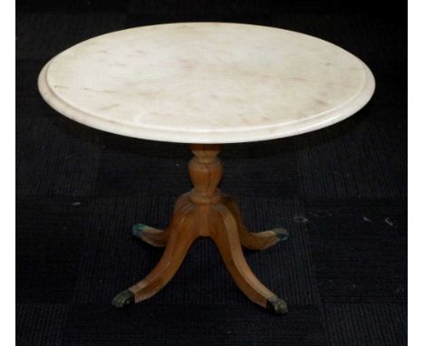 Marble top lamp table 65cm diameter, 44cm high approx