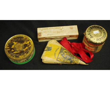 Collection of various vintage tobacco/cigarettes comprising Tortoiseshell tin of unopened tobacco, Founder melage tin of toba