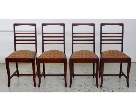 Four blackwood ladder back chairs