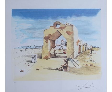 After Salvador Dali (1904-1989): A framed and glazed lithograph "Le Village Paranoiague".  Passion Estampes limited edition, 