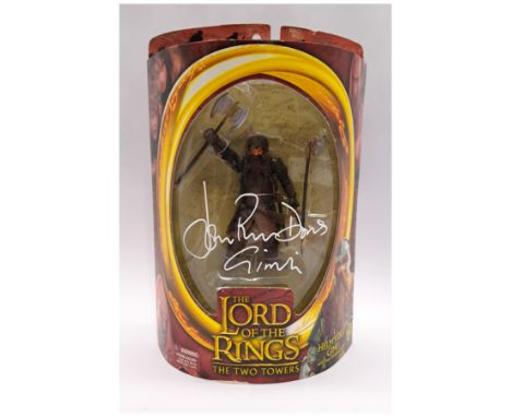 ToyBiz Lord of the Rings Australian Exclusive Gimli Action Figure Signed by John Rhys-Davies. Excellent within Excellent Pack