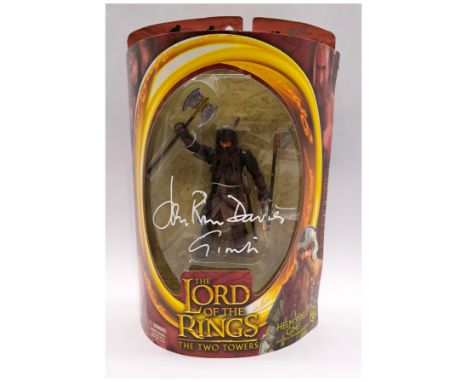 ToyBiz Lord of the Rings Australian Exclusive Gimli Action Figure Signed by John Rhys-Davies. Excellent within Excellent Pack