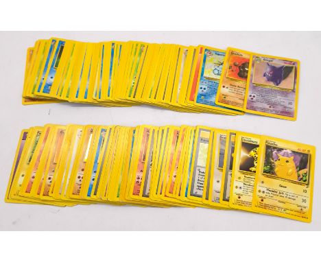 Quantity of Vintage Pok&eacute;mon Trading Cards Includes Pikachu, Electabuzz, Poliwhirl, Item Finder with others. Fair Plus 