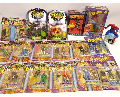 Quantity of Marvel Comics Collectibles Includes Horizon Wolverine Model Kit, ToyBiz Spider-Man 25cm Action Figure, ToyBiz Vem