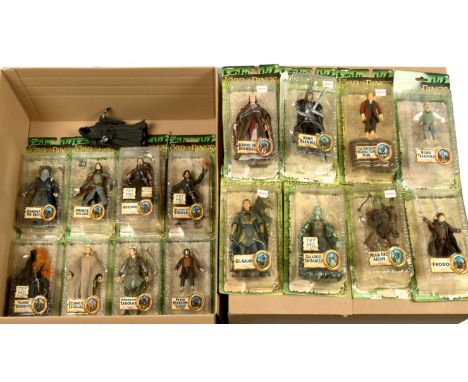 Toy Biz The Lord of the Rings The Fellowship of the Ring action figures, including: Peter Jackson as a Hobbit; Gil-Galad; Gal