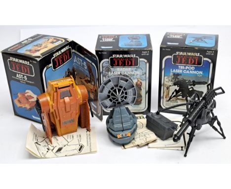 Star Wars Vintage Kenner Mini-Rig lot of 3AST-5, Tripod Laser Cannon and Radar Laser Cannon. In good condition with boxes and